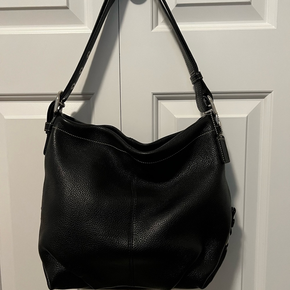 **Authentic** Black Coach leather bag